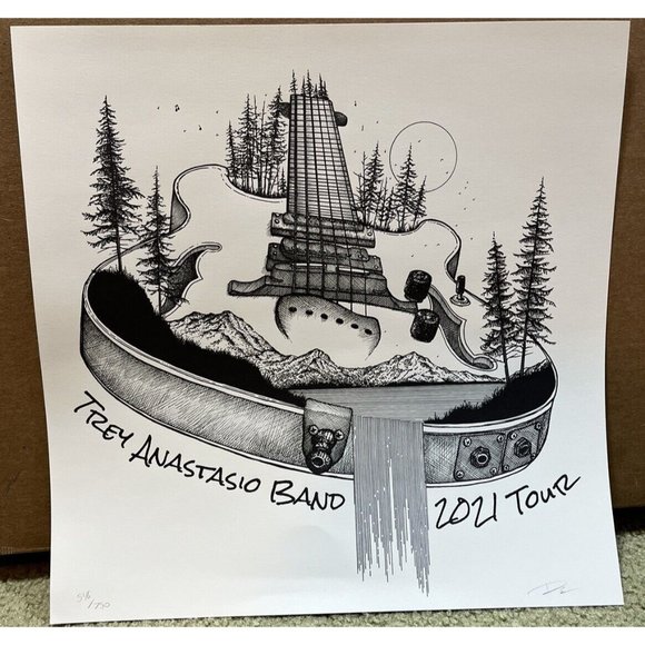 Trey Anastasio Band Summer 2021 Tour Poster Official S/N Limited Edition 12”x12”